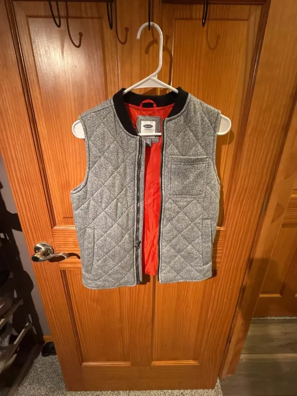 Old Navy Boys Quilted Herringbone Full Zip Vest, Size L/G (10-12)